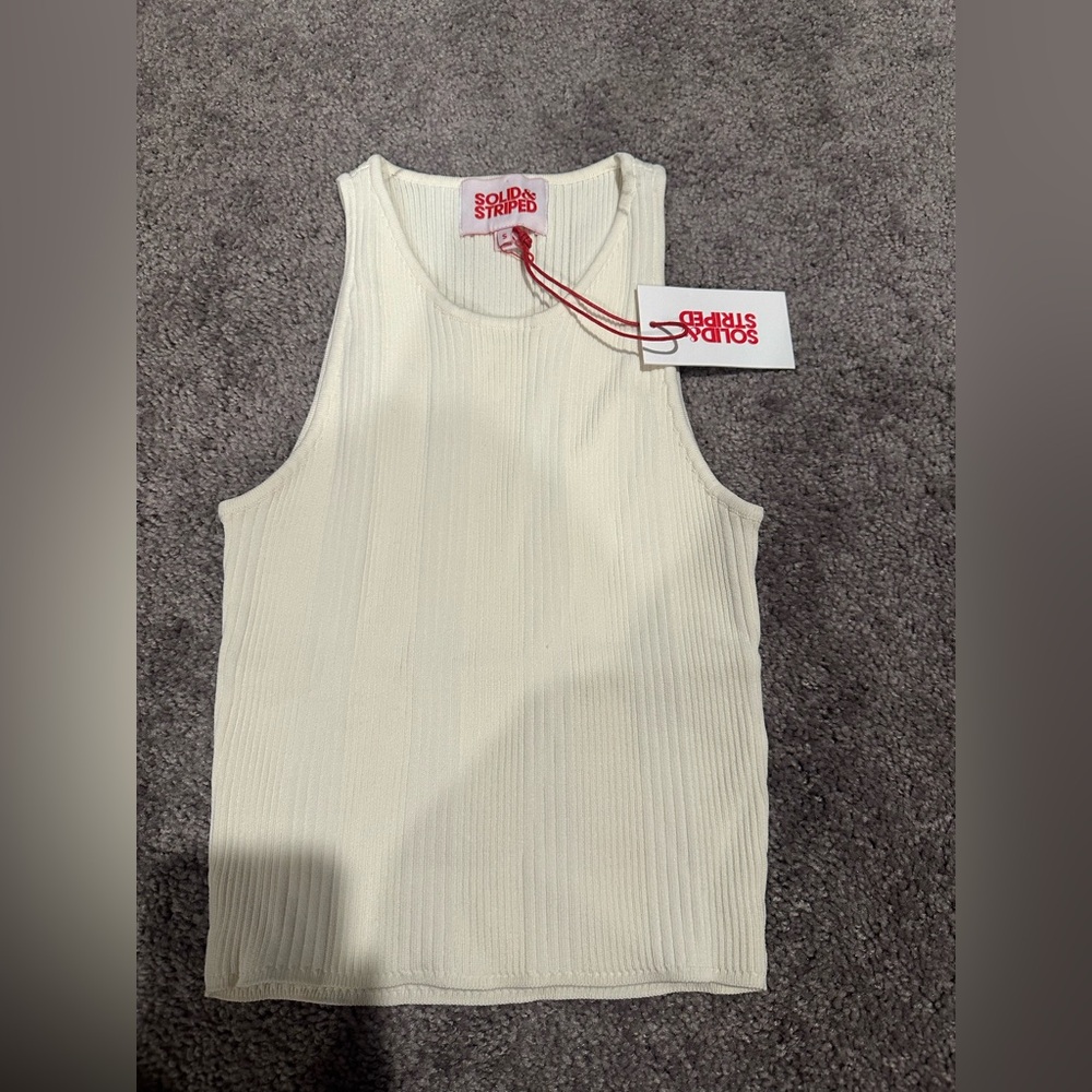 NWT Solid and Striped Carson Top